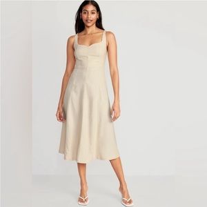 Old Navy Fit and Flare Linen MIDI Dress
